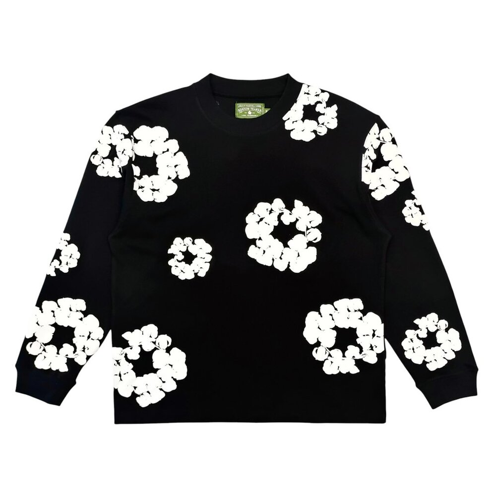Denim Tears The Cotton Wreath Long Sleeve T-Shirt Black